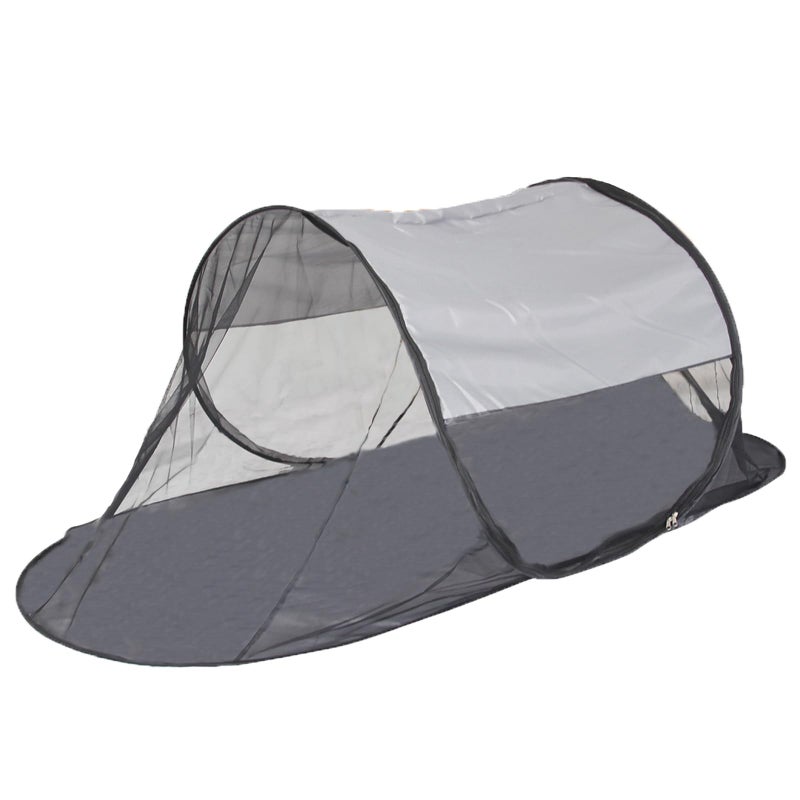 CMINGJ Large Pop Up Mosquito Tent Portable Foldable Mosquito Net with Bottom for Bed Camping Travel Patio Suitable for Outdoor Indoor 78  28  27inch Gray Bottom  Gray Top