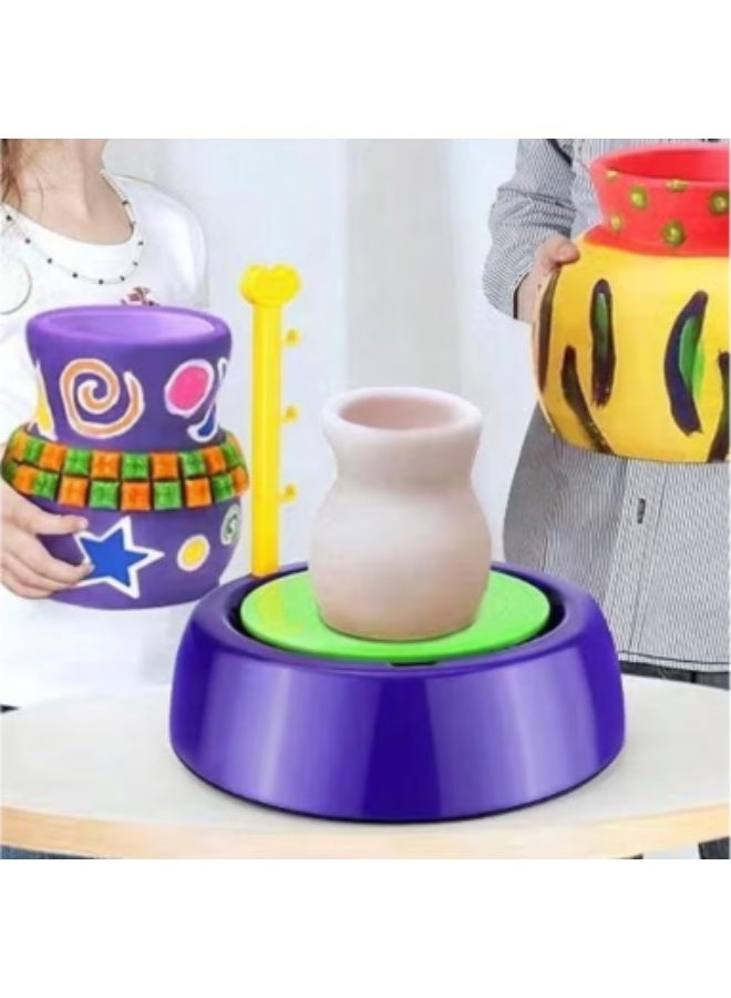 Kids Electric Pottery Wheel Kit, Complete DIY Clay Craft Studio with Air-Dry Clay, Tools, and Mini Pottery Machine, Educational Art Toy for Children, for Ages 5+, Home - Image 3