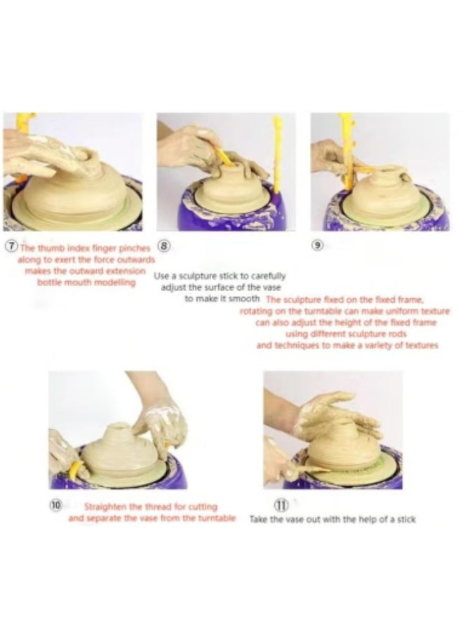 Kids Electric Pottery Wheel Kit, Complete DIY Clay Craft Studio with Air-Dry Clay, Tools, and Mini Pottery Machine, Educational Art Toy for Children, for Ages 5+, Home - Image 2