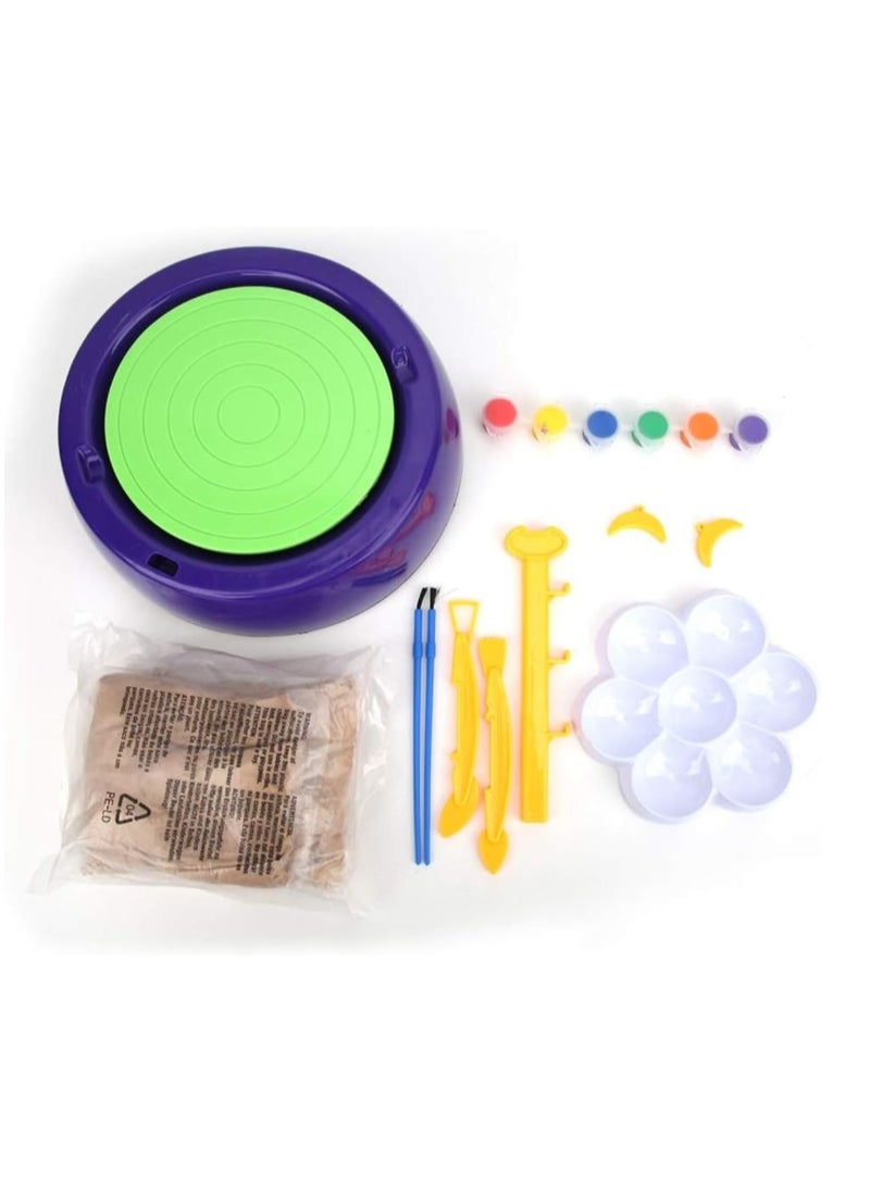 Kids Electric Pottery Wheel Kit, Complete DIY Clay Craft Studio with Air-Dry Clay, Tools, and Mini Pottery Machine, Educational Art Toy for Children, for Ages 5+, Home - Image 5