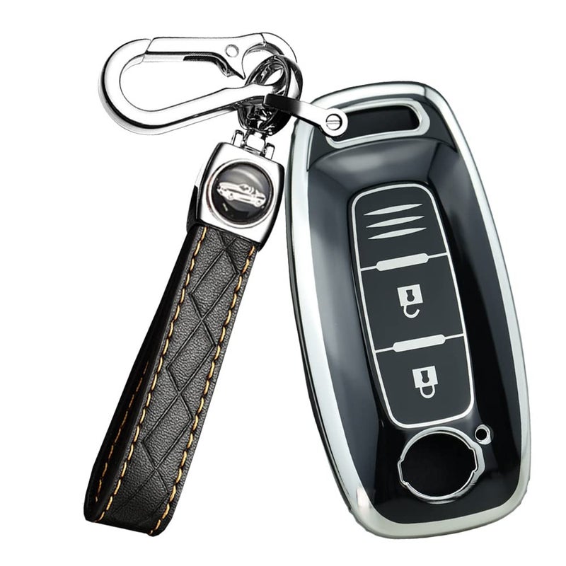 ontto 3Button Key Cover Fit for Nissan 2023 Accessories Key Fob Case Soft TPU Key Shell for Pathfinder Kicks XTrail Rogue Black - Image 2