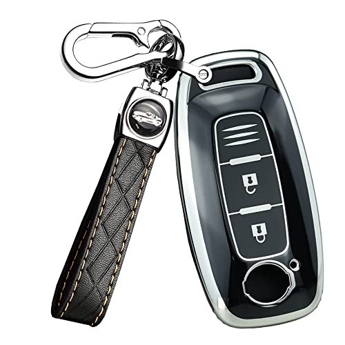 ontto 3Button Key Cover Fit for Nissan 2023 Accessories Key Fob Case Soft TPU Key Shell for Pathfinder Kicks XTrail Rogue Black - Image 1