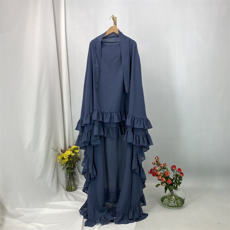Selling Hot Chiffon Solid Color Headscarf with Wave Edge - Khimar Hijab - Image 2