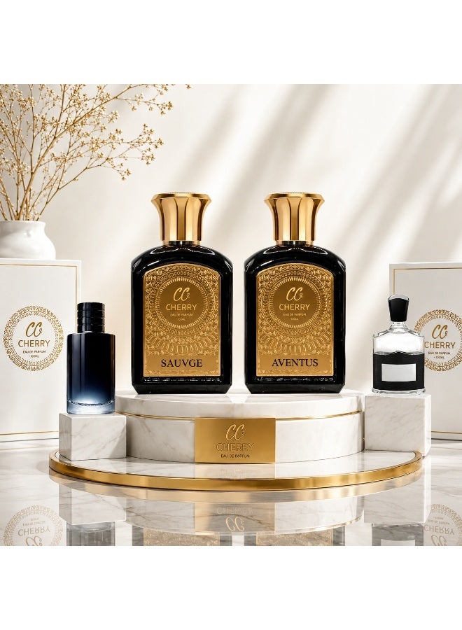 Cherry Elite Men's Perfume Bundle | Aventus Cherry 75ml + Sauvage Cherry 75ml | Long Lasting Fragrance Set - Image 1