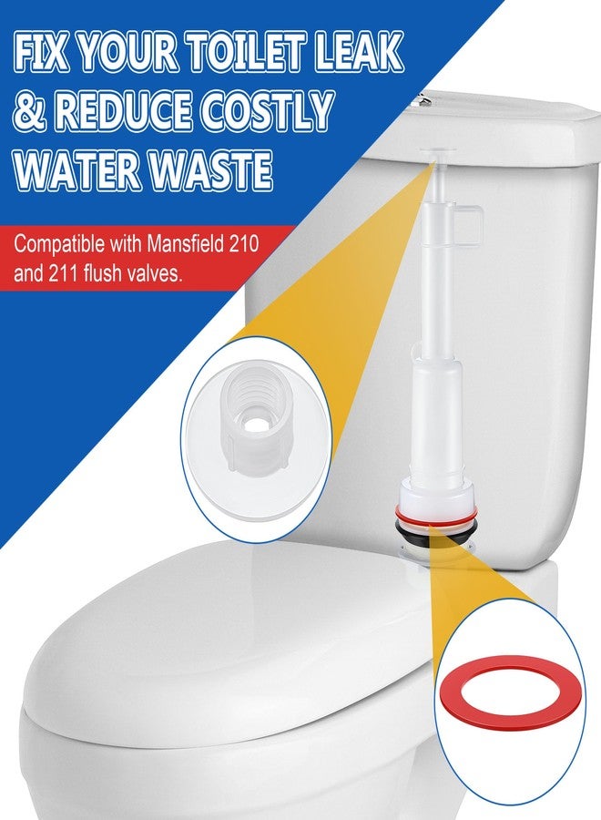 Dreyoo قطع غيار صمام تدفق Dreyoo، 3 قطع بديلة لغطاء الإيقاف و3 قطع بديلة لختم صمام التدفق، قطع خزان المرحاض المتوافقة مع صمامات تدفق Mansfield 210 و211 - Image 4
