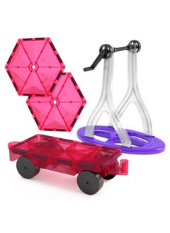 Jasonwell Magnetic Car Truck Wheels Magnetic Vehicles Set Ferris Wheel Kit Propeller Windmill Playset For Magnetic Blocks Magnet Tiles Magna Building Blocks Accessories For Toddlers Boys Girls  - Image 1