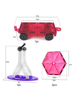 Jasonwell Magnetic Car Truck Wheels Magnetic Vehicles Set Ferris Wheel Kit Propeller Windmill Playset For Magnetic Blocks Magnet Tiles Magna Building Blocks Accessories For Toddlers Boys Girls  - Image 3