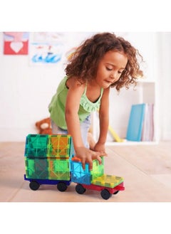 Jasonwell Magnetic Car Truck Wheels Magnetic Vehicles Set Ferris Wheel Kit Propeller Windmill Playset For Magnetic Blocks Magnet Tiles Magna Building Blocks Accessories For Toddlers Boys Girls  - Image 5