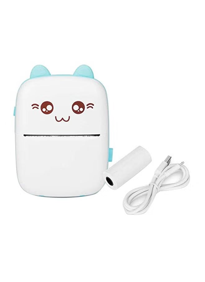 Generic Mini Portable Thermal Printer with 1 Roll Paper Blue/White  - Image 1