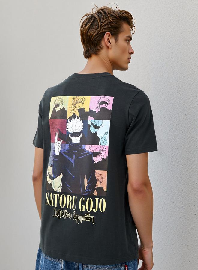 سبلاش فيڤ تيشيرت بياقة دائرية بطبعة ساتورو غوجو - Image 1