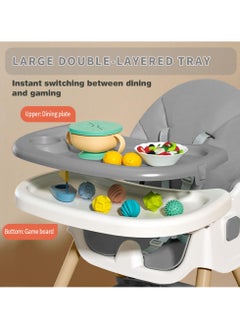 ACPLAY Convertible Baby High Chair with Adjustable Footrest, Removable Double Tray, 5-Point Safety Harness & 360° Lockable Wheels  - Image 3