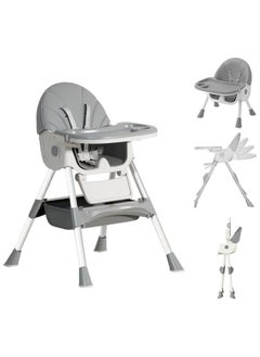 ACPLAY Convertible Baby High Chair with Adjustable Footrest, Removable Double Tray, 5-Point Safety Harness & 360° Lockable Wheels  - Image 1