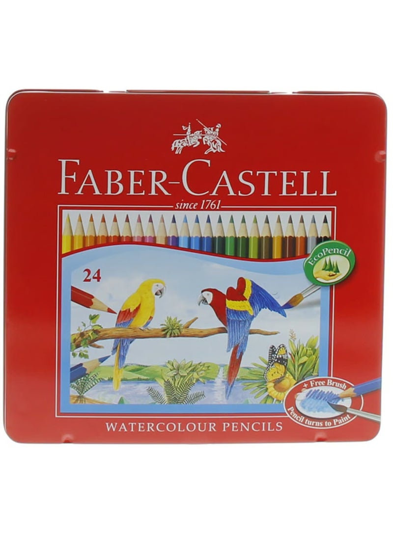 FABER-CASTELL - 24-Piece Watercolour Pencils With A Paint Brush - Image 1