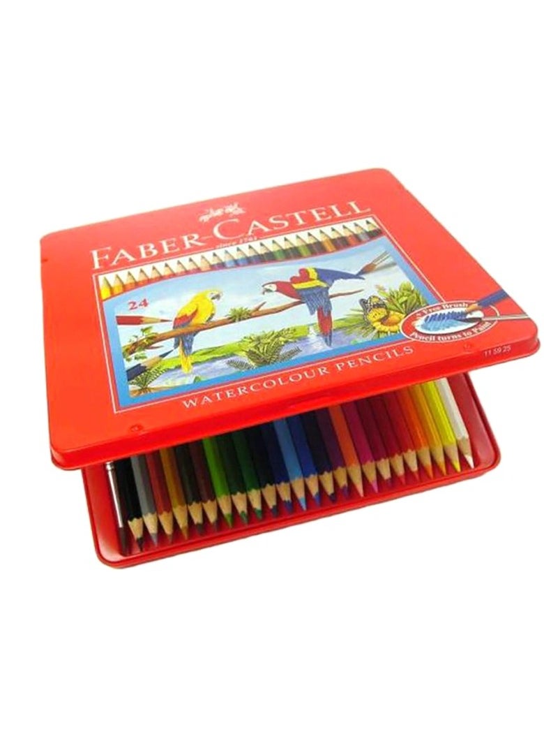 FABER-CASTELL - 24-Piece Watercolour Pencils With A Paint Brush - Image 1
