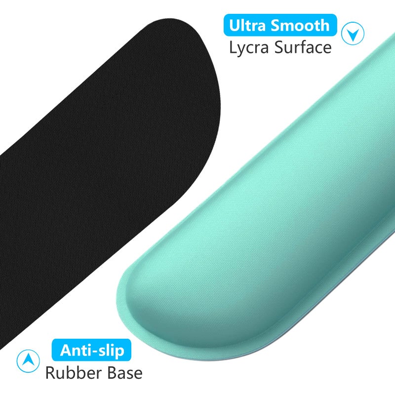 Dapesuom Enlarge Keyboard Wrist Rest Pad, Cute Memory Foam Wrist Rest for Computer Keyboard, Ergonomic Keyboard Mouse Wrist Support for Typing Pain Relief, Comfort for Office, Gaming, Laptop, Green - Image 4