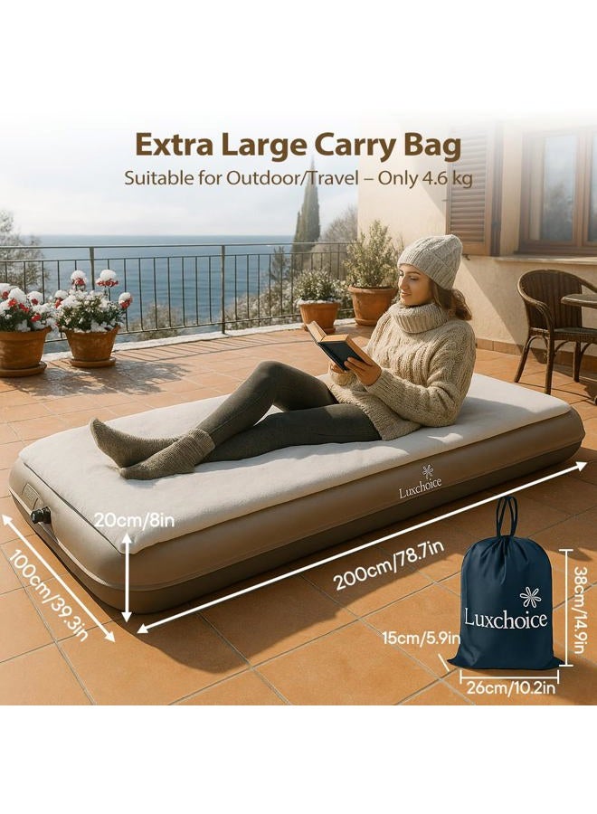 Luxchoice Camping Air Mattress Sleep Cloud Twin with Built in Pump 2 Mins Upgraded Inflatable Mattress Adjustable Firmness Blow up Mattress Firm Support 1100LBS Portable Air Bed for Home Guests Camping Travel - Image 5