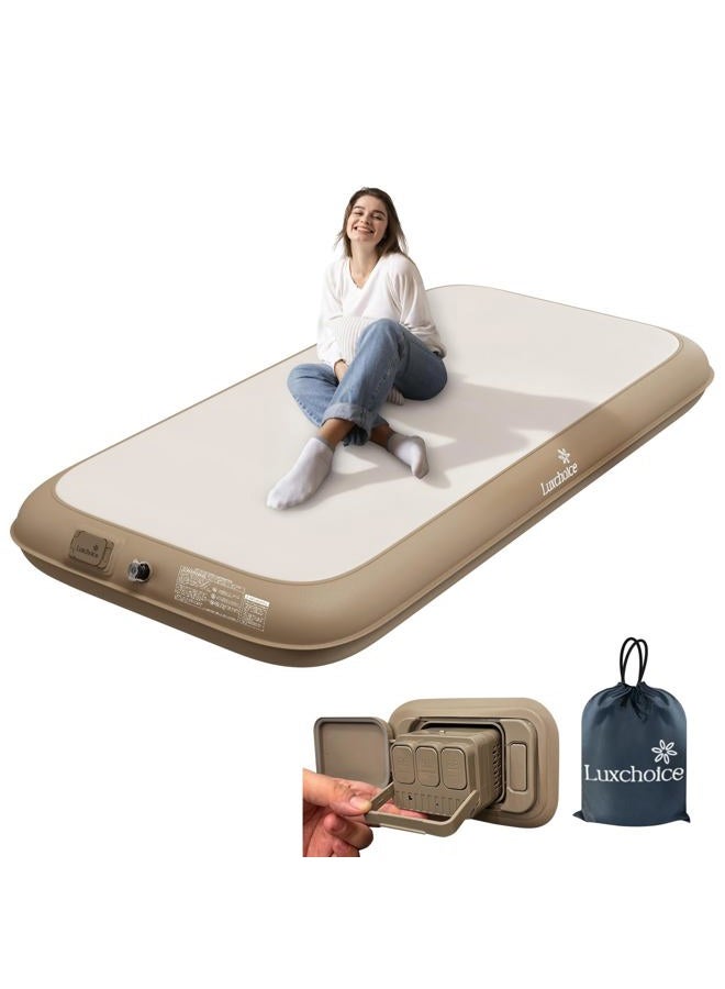 Luxchoice Camping Air Mattress Sleep Cloud Twin with Built in Pump 2 Mins Upgraded Inflatable Mattress Adjustable Firmness Blow up Mattress Firm Support 1100LBS Portable Air Bed for Home Guests Camping Travel - Image 1