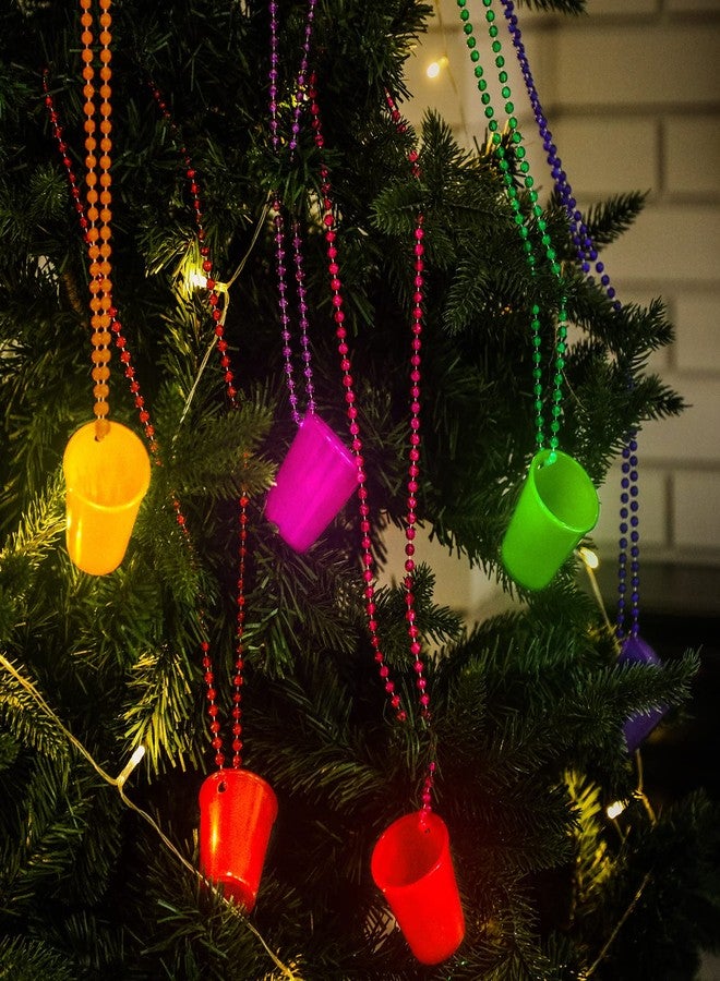 سوريو مجموعة Sureio من 24 قطعة من قلادات أكواب المشروبات الغازية المضيئة، أكواب بلاستيكية نيون تتوهج في الظلام، مزينة بالخرز، مثالية للهالوين، الكريسماس، حفلات الزفاف، هدايا الحفلات المضيئة، 6 ألوان - Image 4