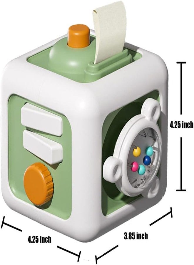 Hexwell مكعب هيكسويل 6 في 1 للأنشطة الحسية للأطفال الصغار - ألعاب مونتيسوري مزودة بمفاتيح محاكاة، وعجلة قيادة، ودرج، وميزات دوارة ممتعة - للأطفال من عمر سنة إلى 3 سنوات (بنين وبنات) - Image 2