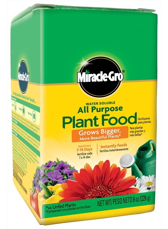 Miracle-Gro Water Soluble All Purpose Plant Food, Fertilizer for Indoor or Outdoor Flowers, Vegetables or Trees, 8 oz. - Image 1