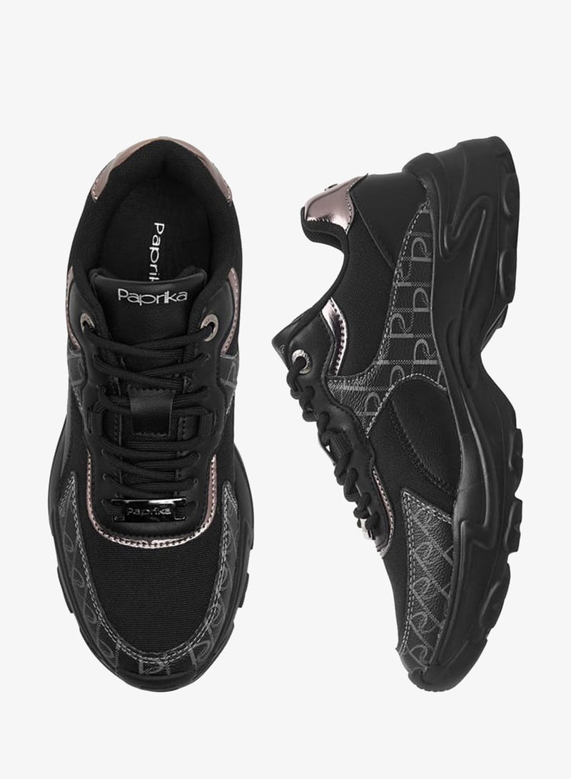 بابريكا سنيكرز نسائي بكعب عريض ورباط - Image 3