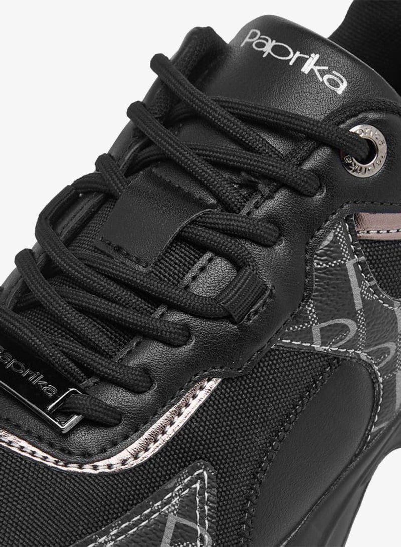 بابريكا سنيكرز نسائي بكعب عريض ورباط - Image 4