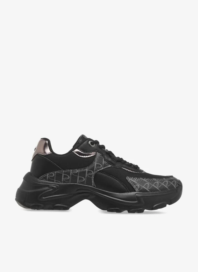 Women Panelled Lace-Up Platform Sneakers