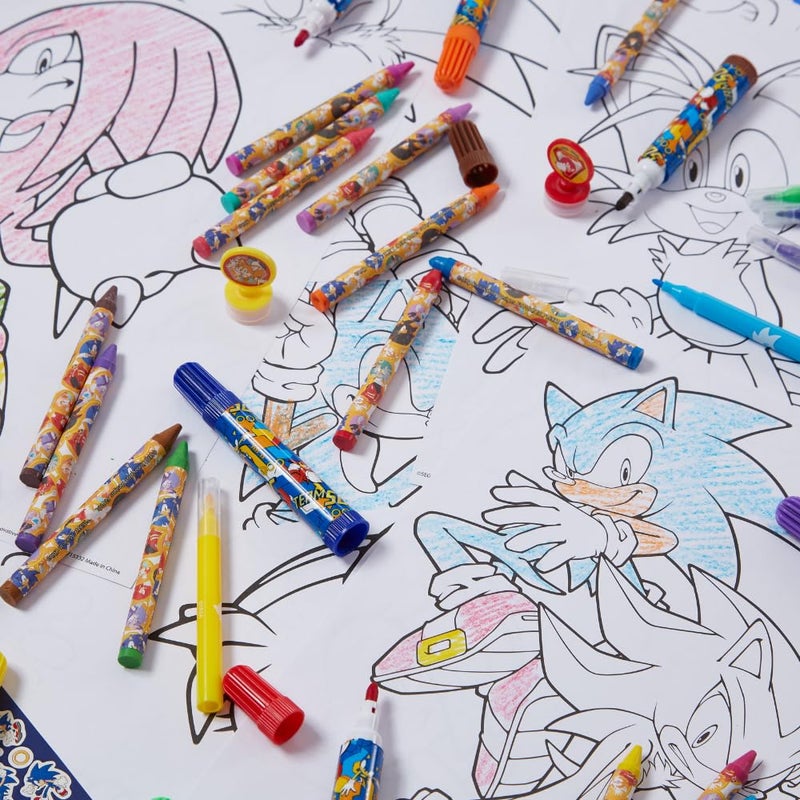 Innovative Designs Sonic The Hedgehog Coloring Art Set for Kids with Stickers and Stampers, 150+ Pieces - Image 4