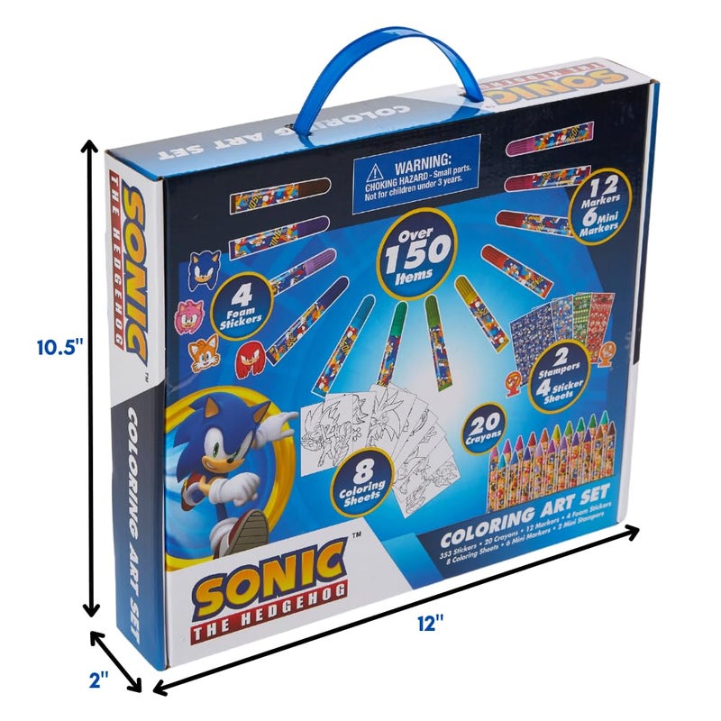 Innovative Designs Sonic The Hedgehog Coloring Art Set for Kids with Stickers and Stampers, 150+ Pieces - Image 5