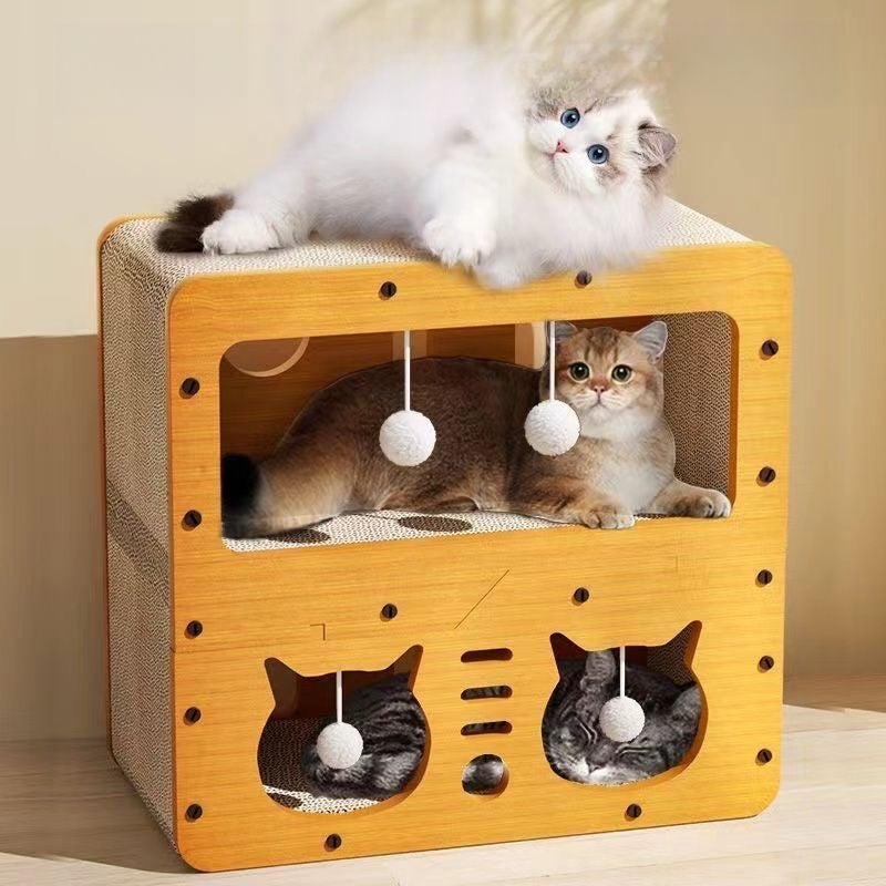 Cat Scratching Board, Large Corrugated Cardboard Cat House, Durable and Scratch-Resistant, Suitable for Multiple Cats - Image 3