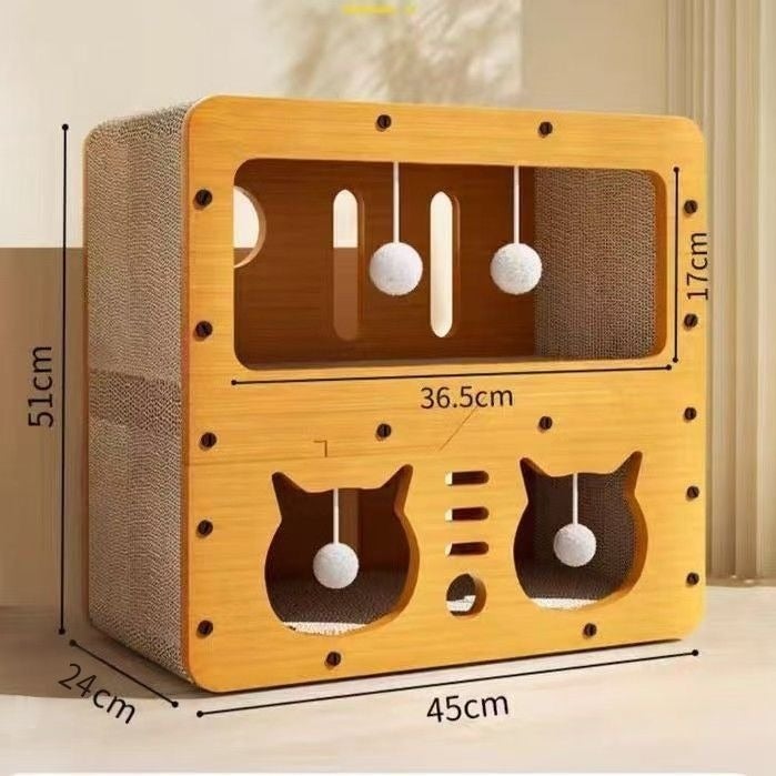 Cat Scratching Board, Large Corrugated Cardboard Cat House, Durable and Scratch-Resistant, Suitable for Multiple Cats - Image 1