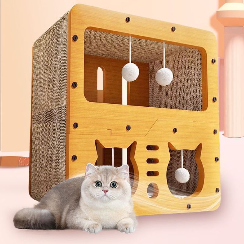 Cat Scratching Board, Large Corrugated Cardboard Cat House, Durable and Scratch-Resistant, Suitable for Multiple Cats - Image 2