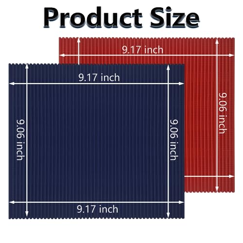 Esamploe 2 Pcs Silicone Sushi Mat,Non Stick Silicone Sushi Roll Mat,Durable Silica Sushi Roller,Reusable and Easy to Clean,Home Kitchen DIY Sushi Silica Making Tools(Red/Blue) - Image 2