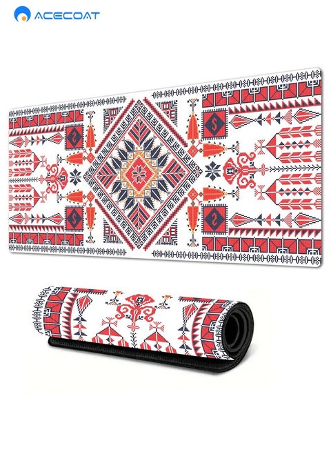 Large Extended Gaming Desk Mousepad (800x300x3mm) - Nonslip Rubber Base and Water Spill Resistant Desktop Keyboard Mouse Mat - Anti-Fray Cloth