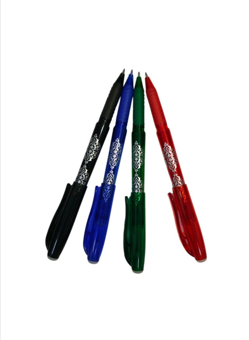 general Set of 4 double-ended ballpoint pens designed for smooth writing available in multiple colors with eraser - Image 2