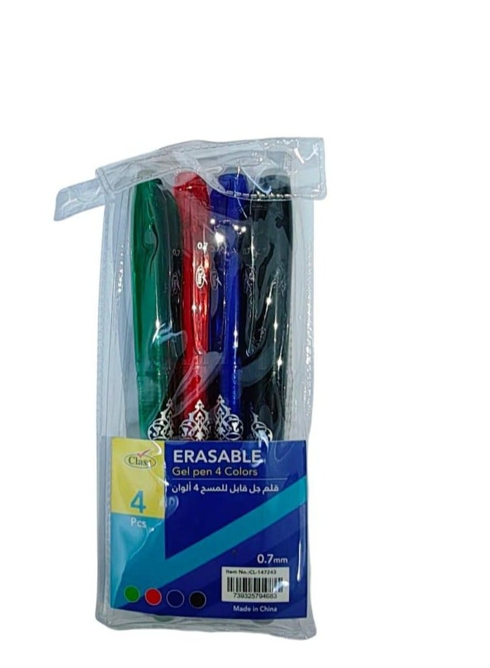 general Set of 4 double-ended ballpoint pens designed for smooth writing available in multiple colors with eraser - Image 3