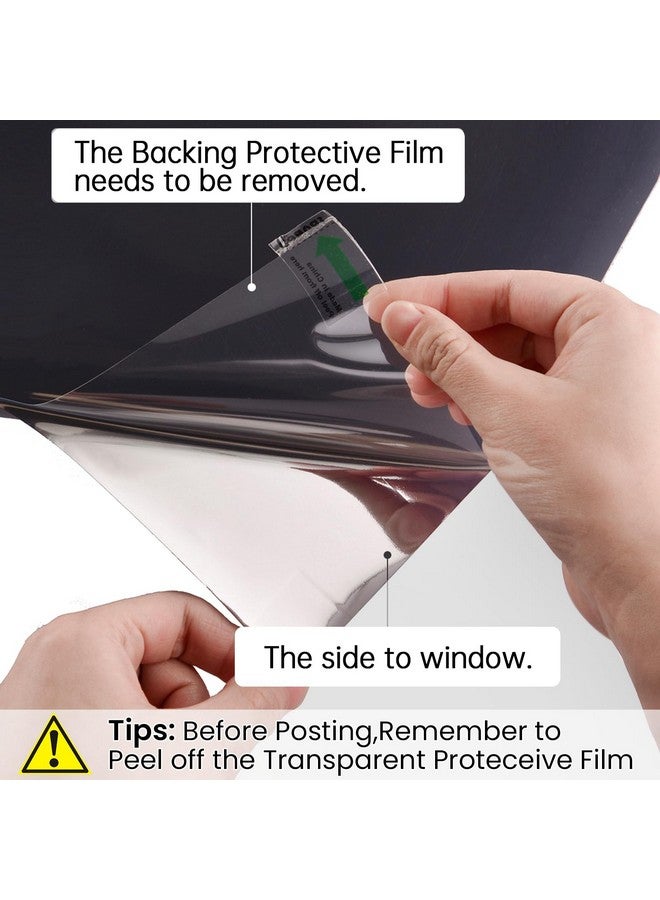 SunBaby One Way Privacy Window Film - Reflective Sun Blocking Window Tint Clings for Daytime Privacy & UV Protection, Includes 3 Tools, Black(17.5"x118.1") - Image 5