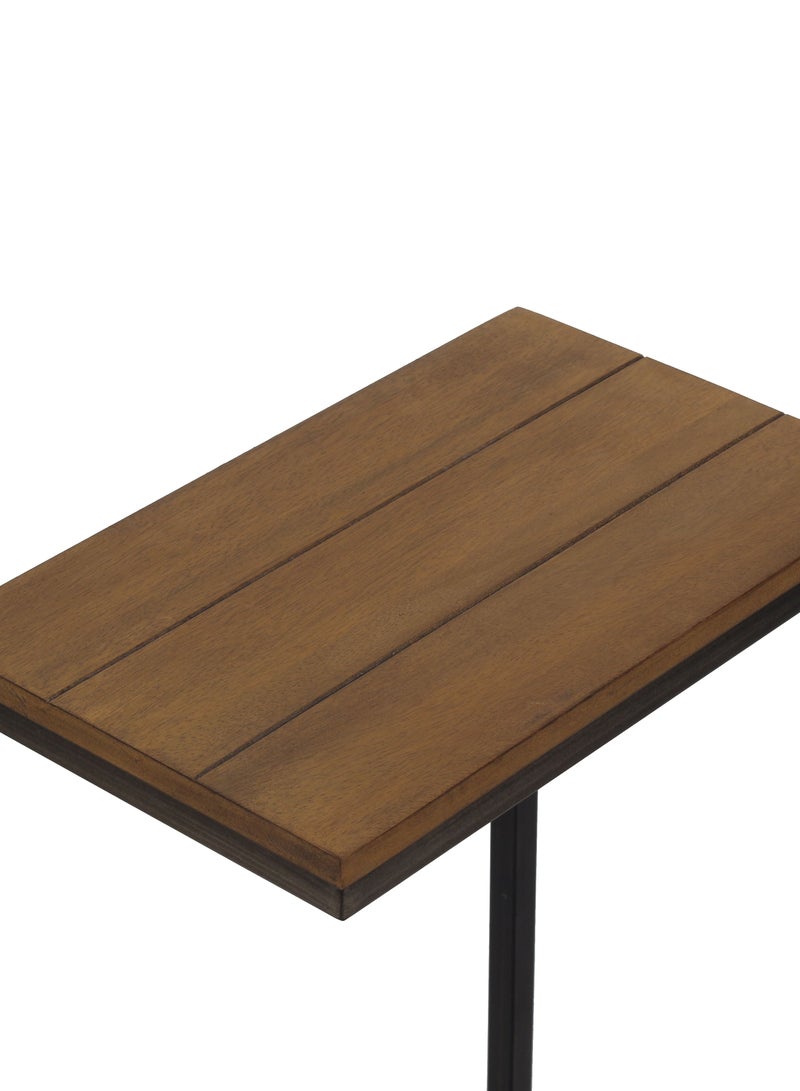 Generic AVA DESIGNZ End Table | Sofa Side Table | C Shaped Table for Living room, Bedroom | Small Coffee Table,Laptop & Snacks Table | 10 Year Warranty (Oak Black Metal)  - Image 5