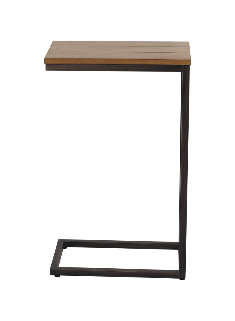 Generic AVA DESIGNZ End Table | Sofa Side Table | C Shaped Table for Living room, Bedroom | Small Coffee Table,Laptop & Snacks Table | 10 Year Warranty (Oak Black Metal)  - Image 4