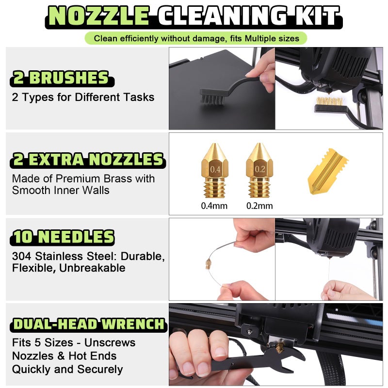 Intarsio 3D Printer Tools Kit, 34pcs 3D Printer Accessories for All FDM/SLA Printers Includes Nozzle Cleaning Tools, Removal Scrapers, Finishing Tools, 5 Types of Files,Brushes, Wire Cutter, Engraving Knife - Image 3