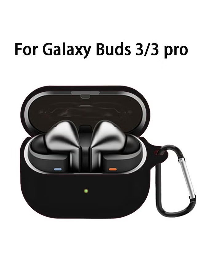 INEIX Silicone Protective Earbuds Case Cover for Samsung Galaxy Buds 3/Buds 3 Pro-Black - Image 1