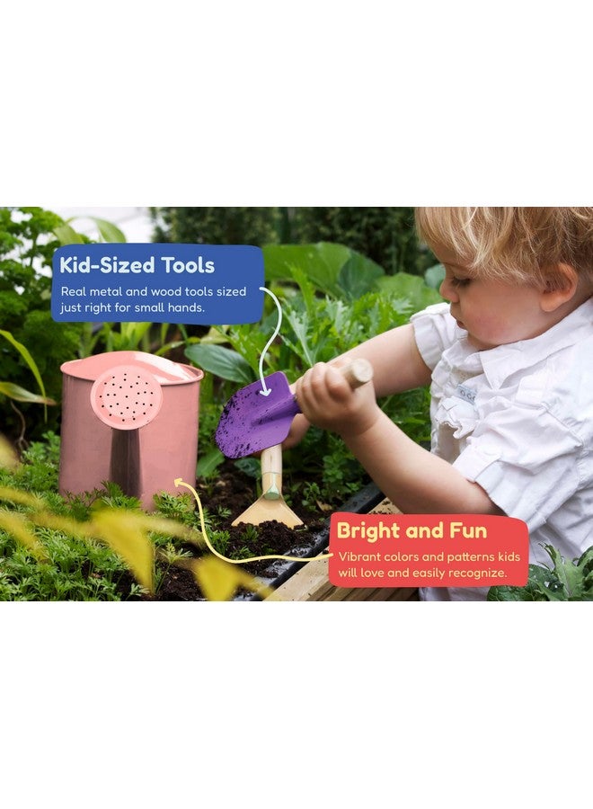 Kinderific Gardening Set, Tool Kit, for Kids, STEM, Includes Tote Bag, Spade, Watering Can, Rake, Fork, Trowel and Gloves (Princess Pink)  - Image 5
