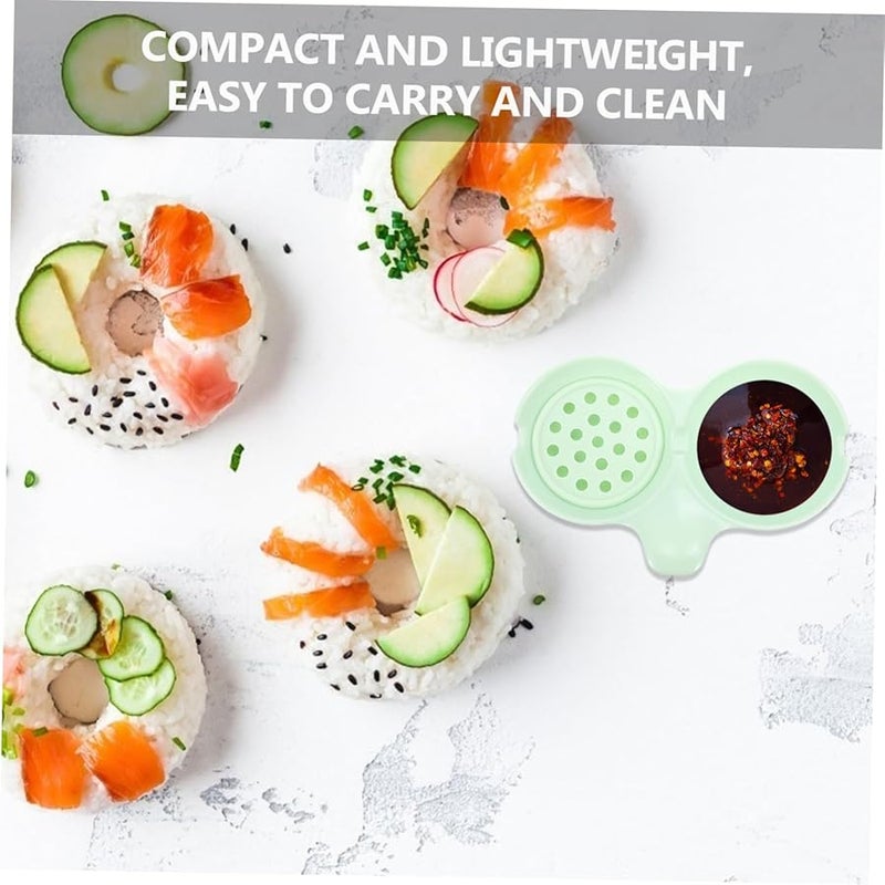 Green Double Compartment Sauce Dish Practical Dipping Plate for Hot Pot Home Restaurant Outdoor Use - Image 4