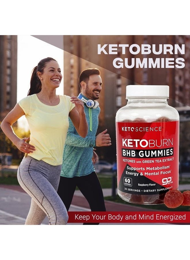 Keto Science - Burn Gummies, Supports Healthy Weight Management, Natural Energy & Focus, Ketogenic Supplement, 0 Added Sugar, Delicious Natural Berry Flavor, 60 Count - Image 1