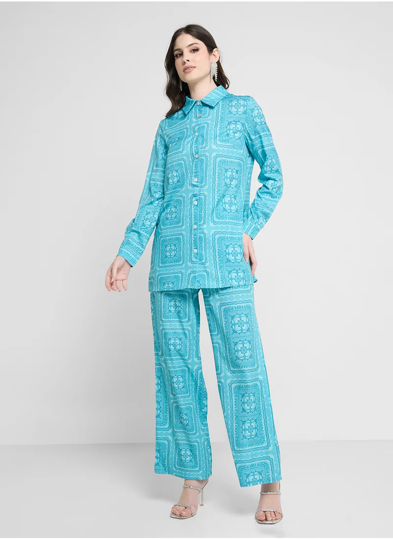 خزانة Printed Tops & Pant Set