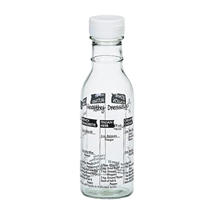 Cuisinox Glass Salad Dressing Shaker Bottle, 8" x 2.5" - Image 1