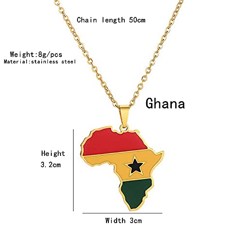Nothers Ghana Necklace 18K Gold Plated Stainless Steel Pendant for Men Women African Jewelry - Image 2
