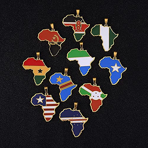 Nothers Ghana Necklace 18K Gold Plated Stainless Steel Pendant for Men Women African Jewelry - Image 5