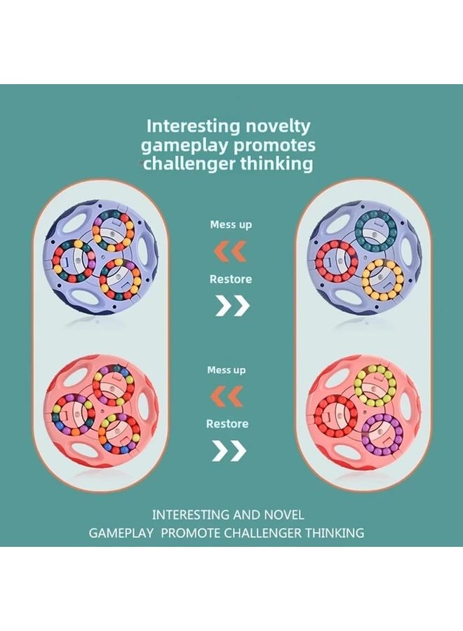 Blue Dual Sided Rotating Bead Puzzle Toy Educational Intelligence Coordination Skill ABS - Image 5