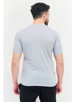 Adidas Men Sportswear Fit Short Sleeves Running T-shirt, Grey  - Image 3